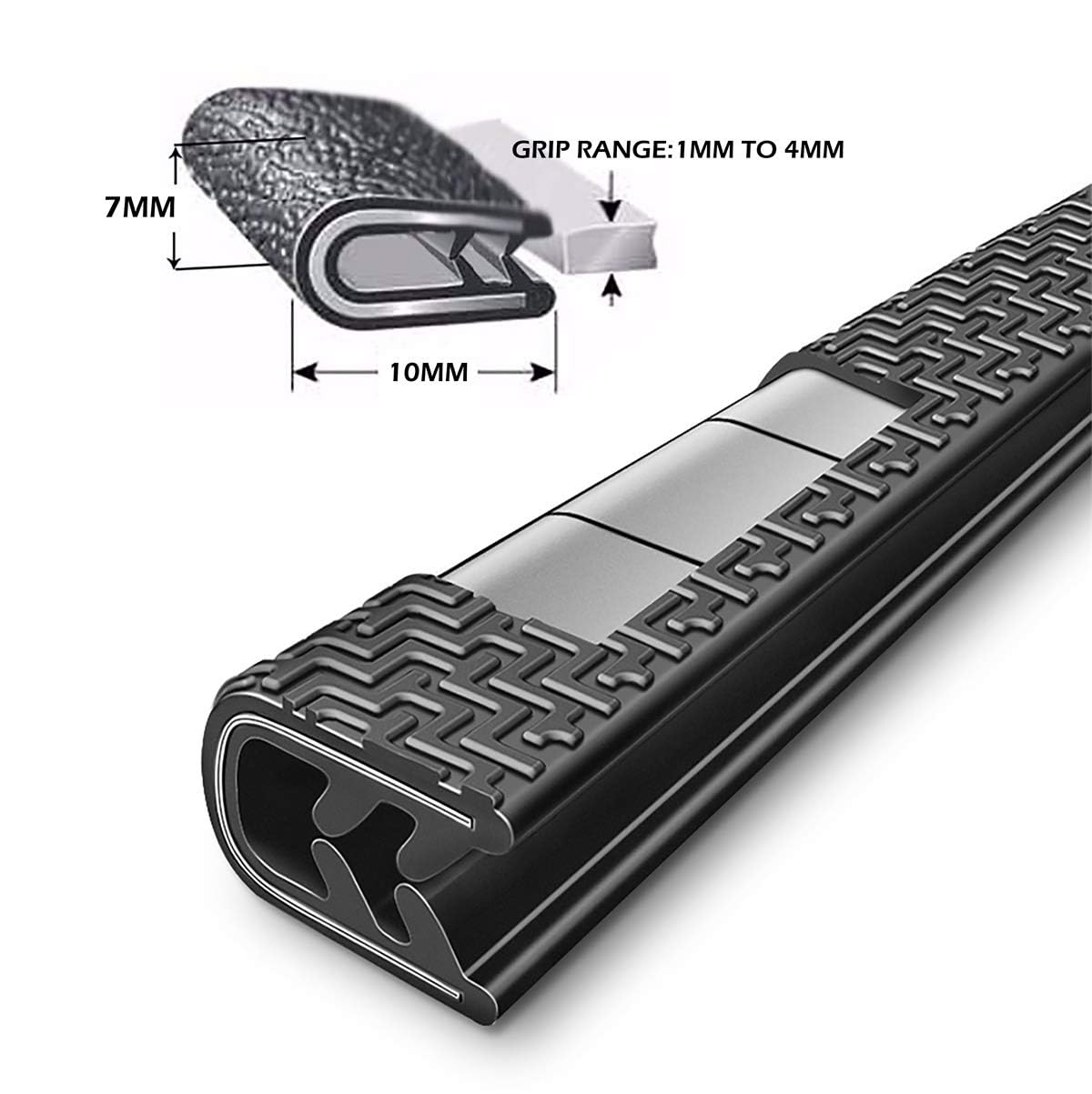 MYFAMIREA 33Ft(10M) Long Car Door Edge Guards, U Shape Edge Trim Rubber Seal Protector Car Door Protection Anti-Collision Rubber Clips Easy to Cut No Need Adhesive Fit for Most Vehicles| Black