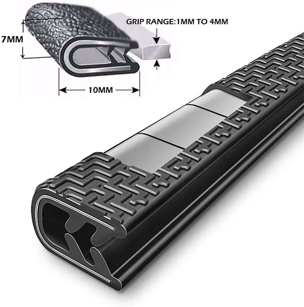 MYFAMIREA 33Ft(10M) Long Car Door Edge Guards, U Shape Edge Trim Rubber Seal Protector Car Door Protection Anti-Collision Rubber Clips Easy to Cut No Need Adhesive Fit for Most Vehicles| Black
