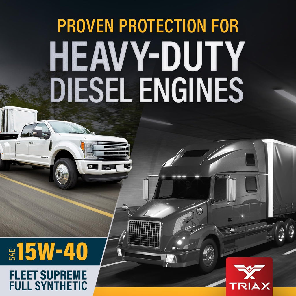 Triax Fleet Supreme 15W-40 API CK-4 Full Synthetic Heavy Duty Diesel Engine Oil | Moly Boron Friction Modified | Extended Drain (5 Gallon)