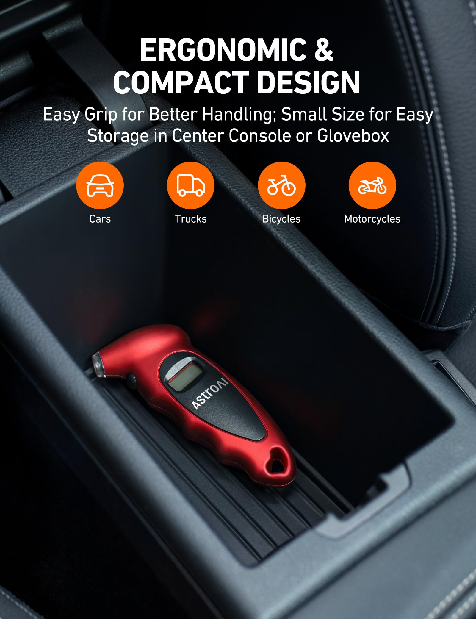 AstroAI Digital Tire Pressure Gauge 0-150PSI Calibrated to ANSI B40.7 +/-1PSI, Accurate in 0.1 Increments, Tire Repair Tools 4 Pressure Measurements for Car Truck with Backlight LCD, Silver