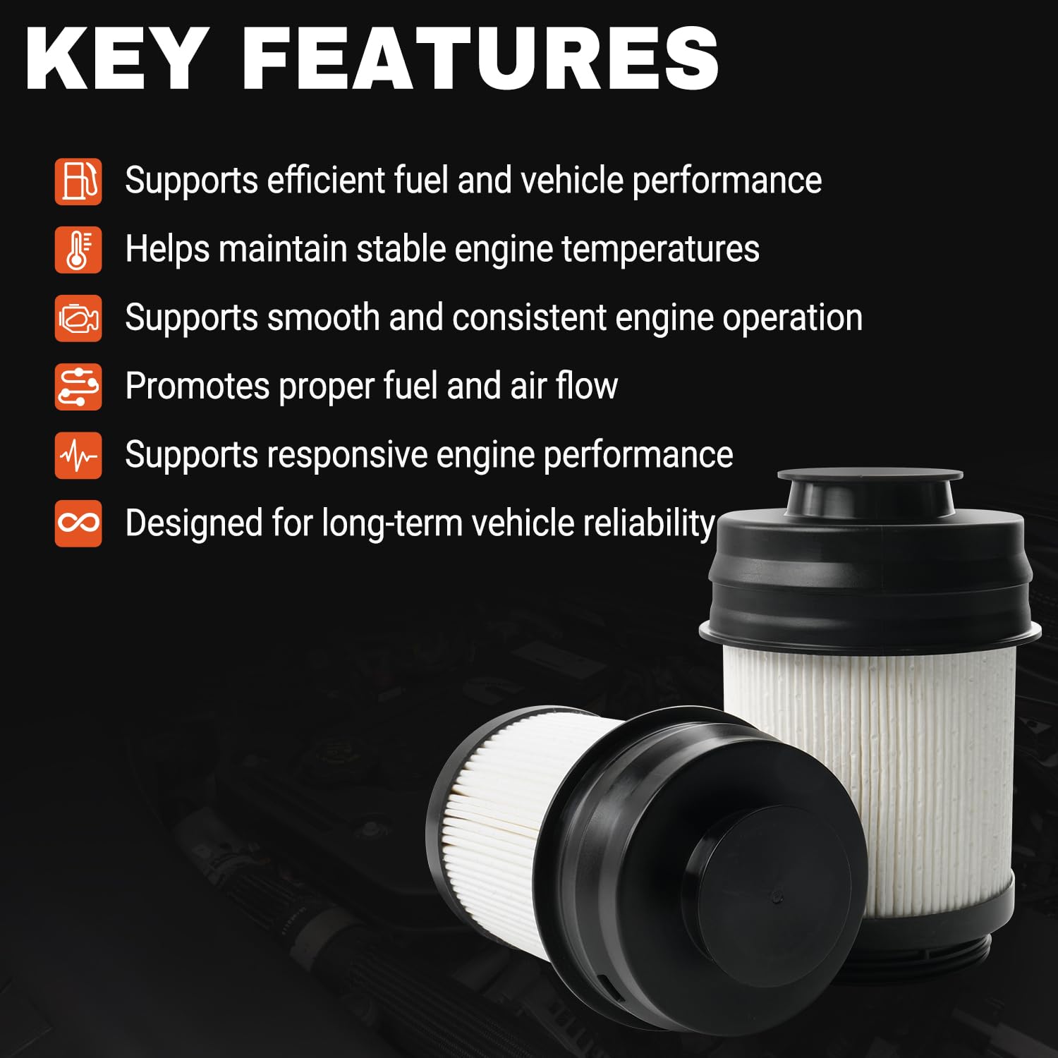 6.7L Cummins Diesel Engine Oil Filter Compatible with 2025 2026 Dodge Ram 2500 3500 4500 5500 6.7L Cummins Turbo Diesel Engine Replace 68677810AA