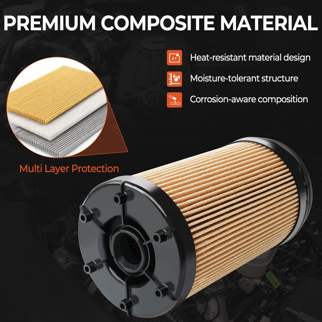 6.7L Cummins Diesel Engine Oil Filter Compatible with 2025 2026 Dodge Ram 2500 3500 4500 5500 6.7L Cummins Turbo Diesel Engine Replace 68677810AA