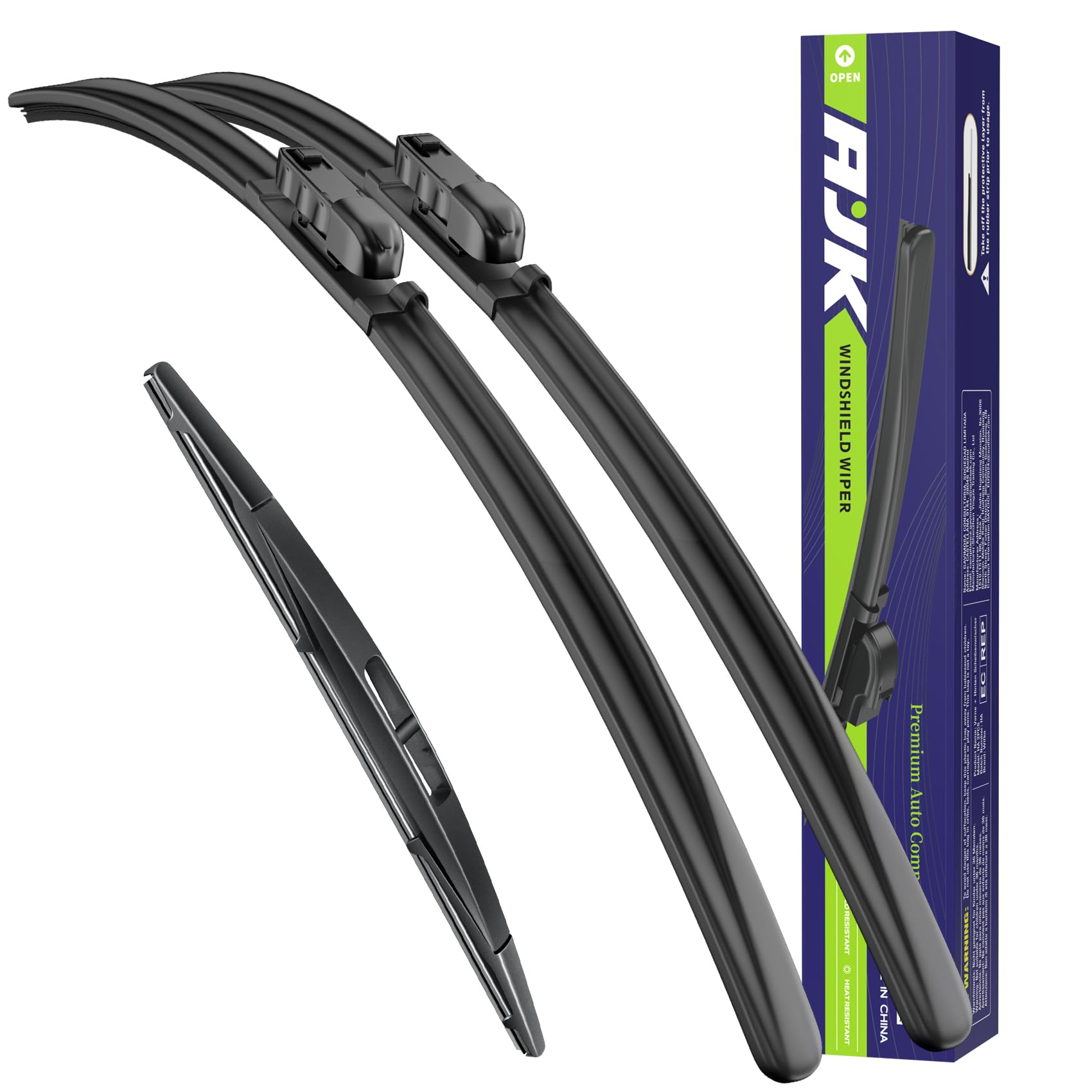 AJK Wiper Blades for Mazda CX-30 2020 2021 2022 2023 2024 2025 2026, 3 Piece All Weather OEM Quality Automotive Replacement Windshield Wiper Blades for My Car