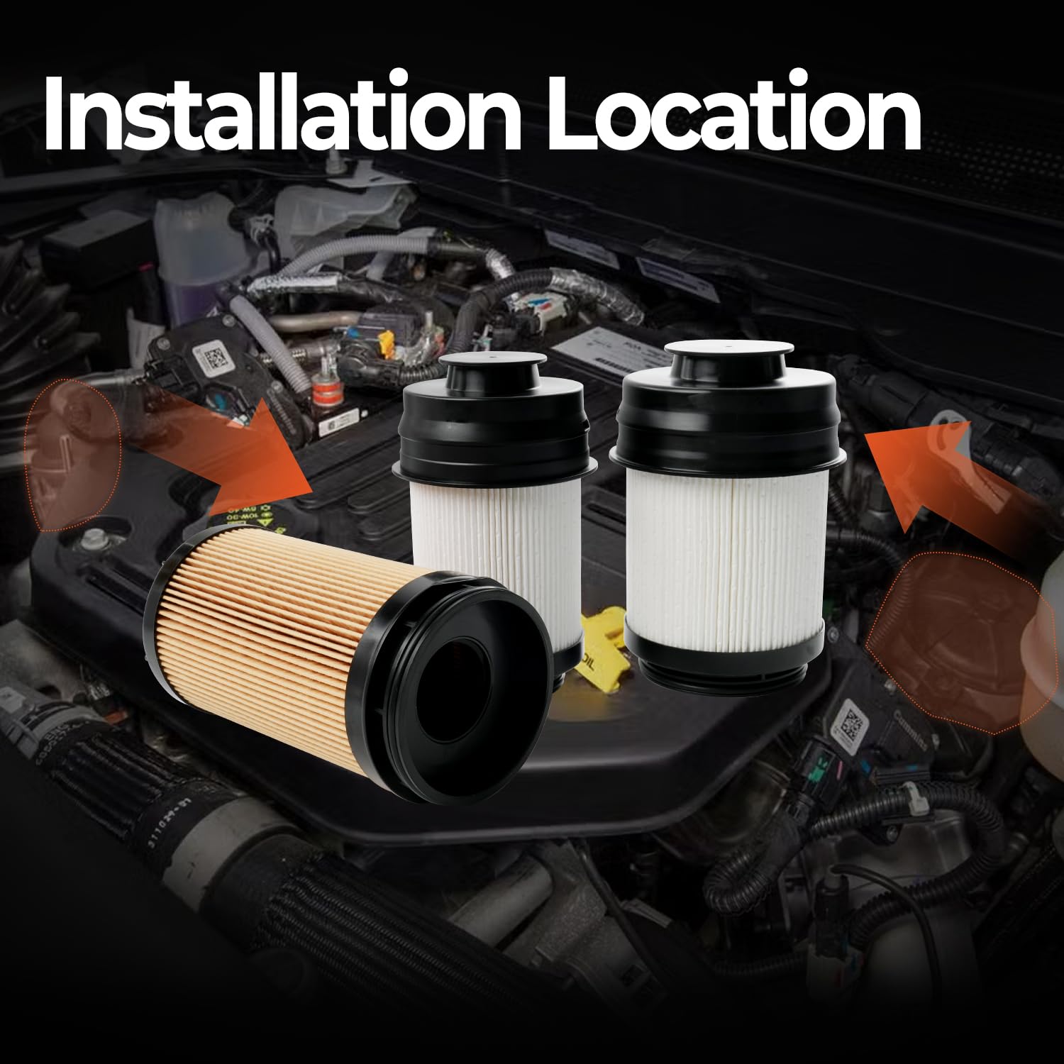 6.7L Cummins Diesel Engine Oil Filter Compatible with 2025 2026 Dodge Ram 2500 3500 4500 5500 6.7L Cummins Turbo Diesel Engine Replace 68677810AA