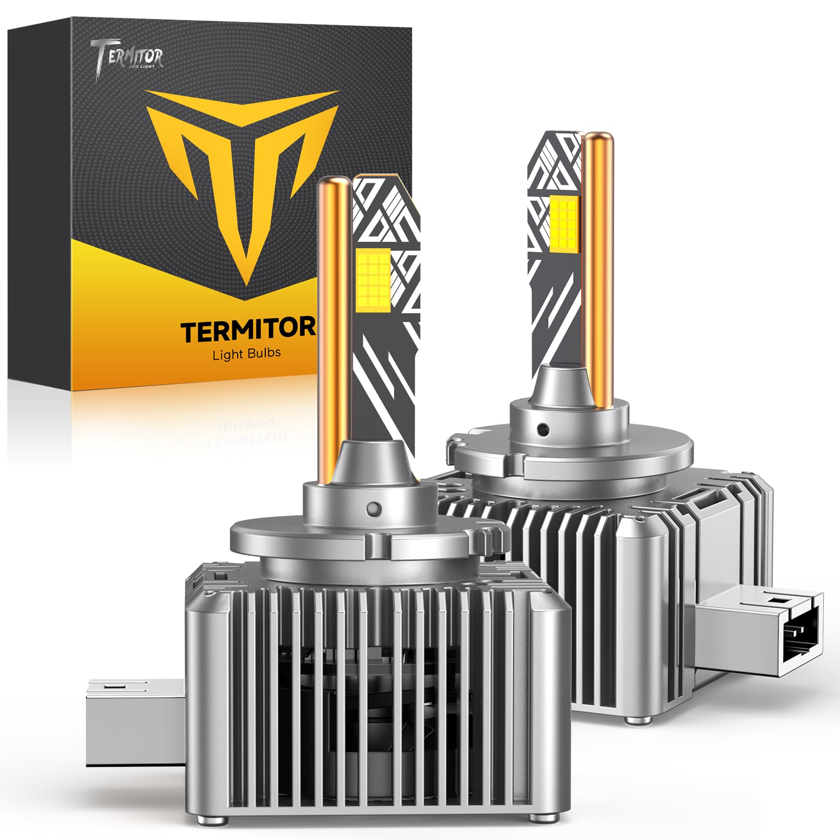 Termitor H7 Light Bulbs, 50,000LM High Brightness, 1:1 Original Halogen Size, Plug and Play 3-Min Installation, IP68 Waterproof, 10-Year Lifespan for H7 Exterior Light Bulbs, Pack of 2 | 1:1 Original Halogen Size, Plug and Play 3-Min Installation, IP68 Wa
