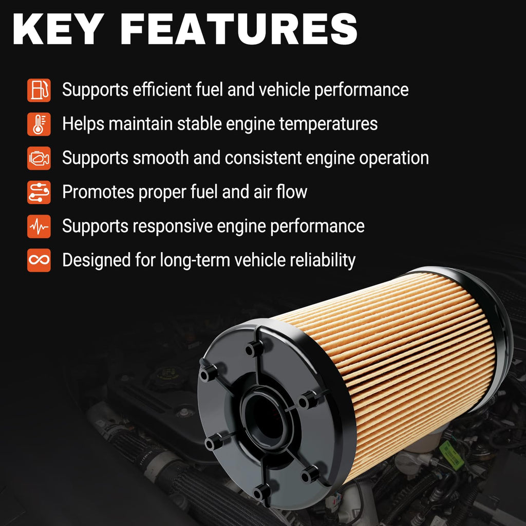 6.7L Cummins Diesel Engine Oil Filter Compatible with 2025 2026 Dodge Ram 2500 3500 4500 5500 6.7L Cummins Turbo Diesel Engine Replace 68677810AA