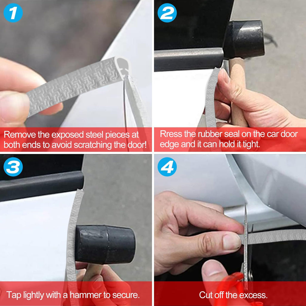 MYFAMIREA 33Ft(10M) Long Car Door Edge Guards, U Shape Edge Trim Rubber Seal Protector Car Door Protection Anti-Collision Rubber Clips Easy to Cut No Need Adhesive Fit for Most Vehicles| Black