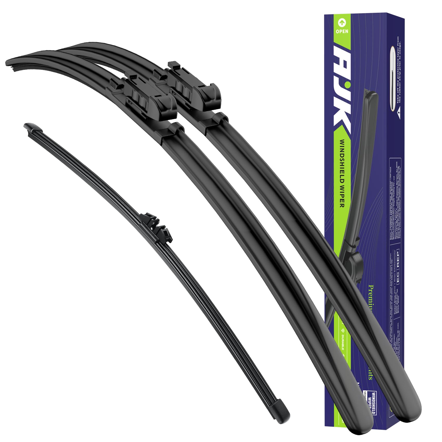 AJK Wiper Blades for Mazda CX-30 2020 2021 2022 2023 2024 2025 2026, 3 Piece All Weather OEM Quality Automotive Replacement Windshield Wiper Blades for My Car