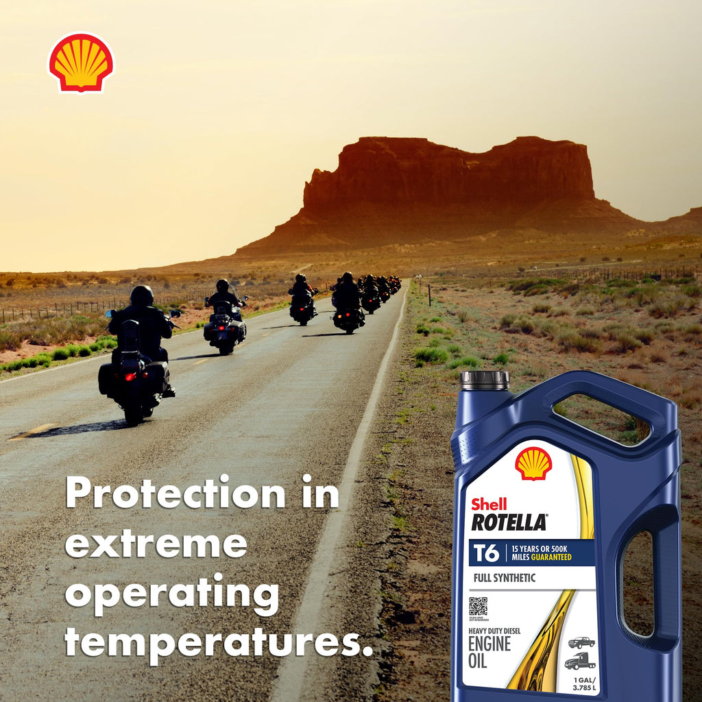 Shell Rotella T6 Full Synthetic Heavy Duty Engine Oil 5W-40, 55 Gallon Drum