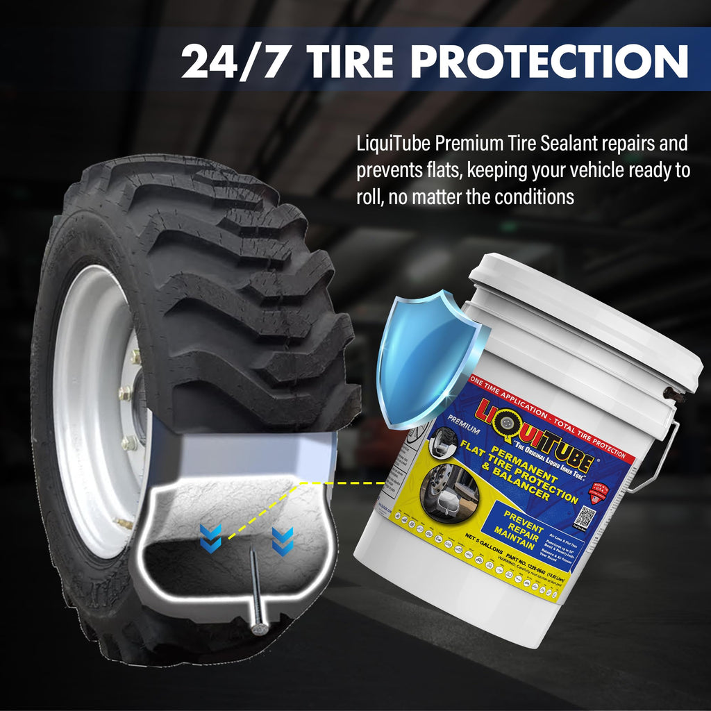 Premium Heavy Duty Tire Sealant - Permanent Flat Tire Protection for Trailer and Off Road Tires - Maintain Air Pressure, Balance - Seal Punctures, Bead, Rim, Tire Weathering Leaks (16 oz)