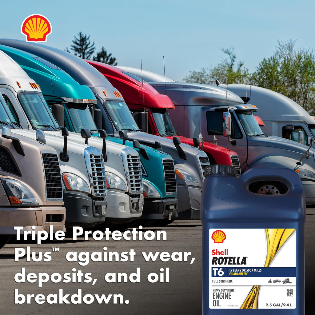 Shell Rotella T6 Full Synthetic Heavy Duty Engine Oil 5W-40, 55 Gallon Drum