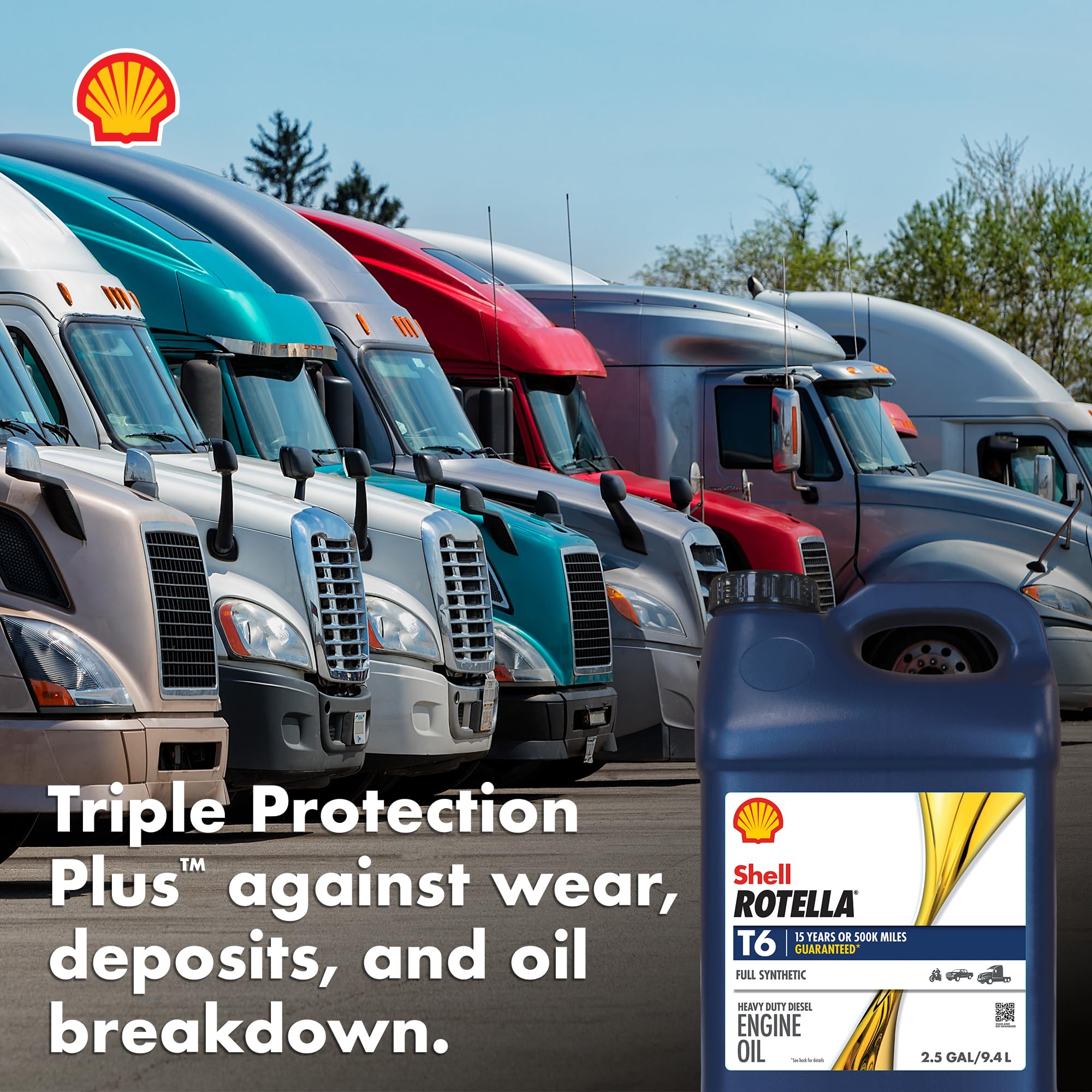 Shell Rotella T6 Full Synthetic Heavy Duty Engine Oil 5W-40, 55 Gallon Drum