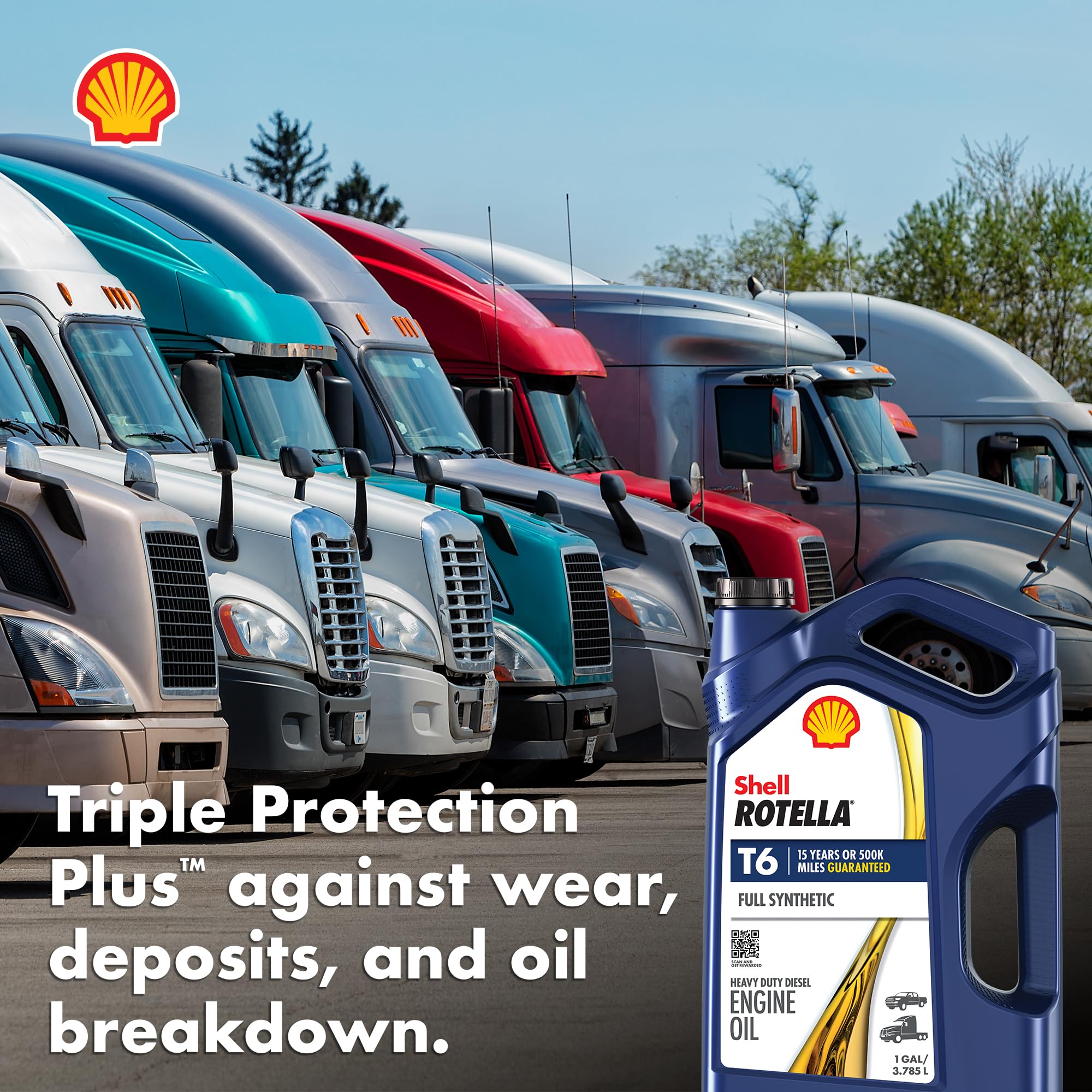Shell Rotella T6 Full Synthetic Heavy Duty Engine Oil 5W-40, 55 Gallon Drum