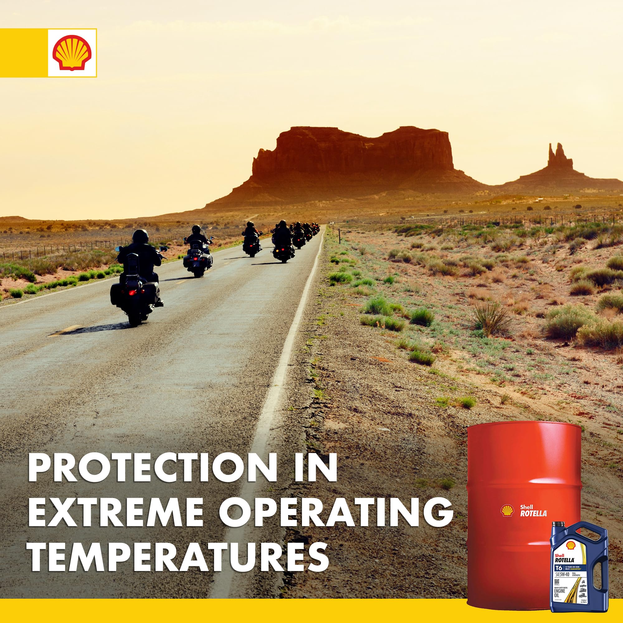 Shell Rotella T6 Full Synthetic Heavy Duty Engine Oil 5W-40, 55 Gallon Drum